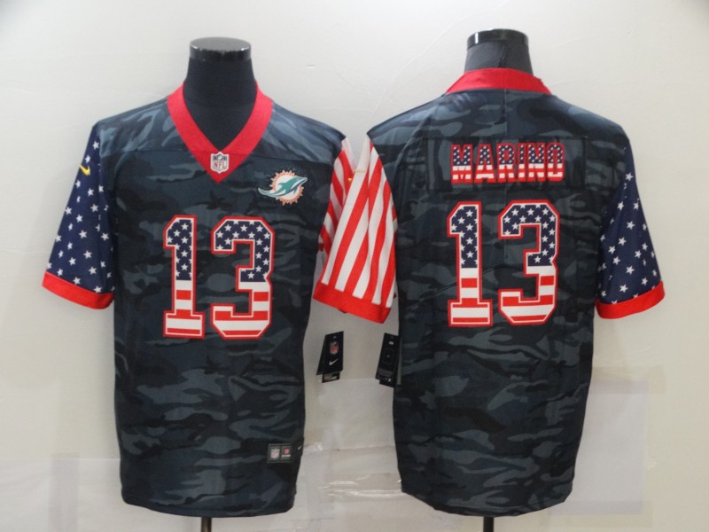 Men's Miami Dolphins Dan Marino #13 Gray Camouflage Jersey